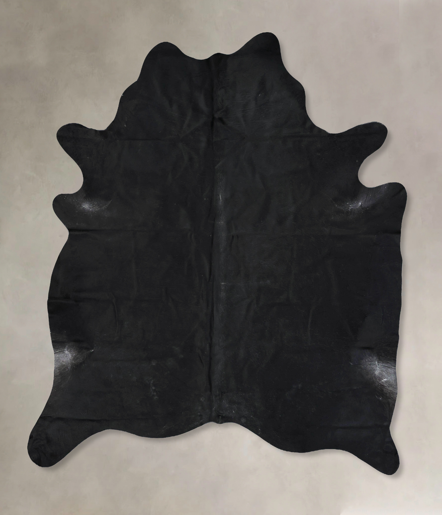 Solid Black XX-Large Brazilian Cowhide Rug 8'2"H x 6'9"W #B17037 by Hudson Hides