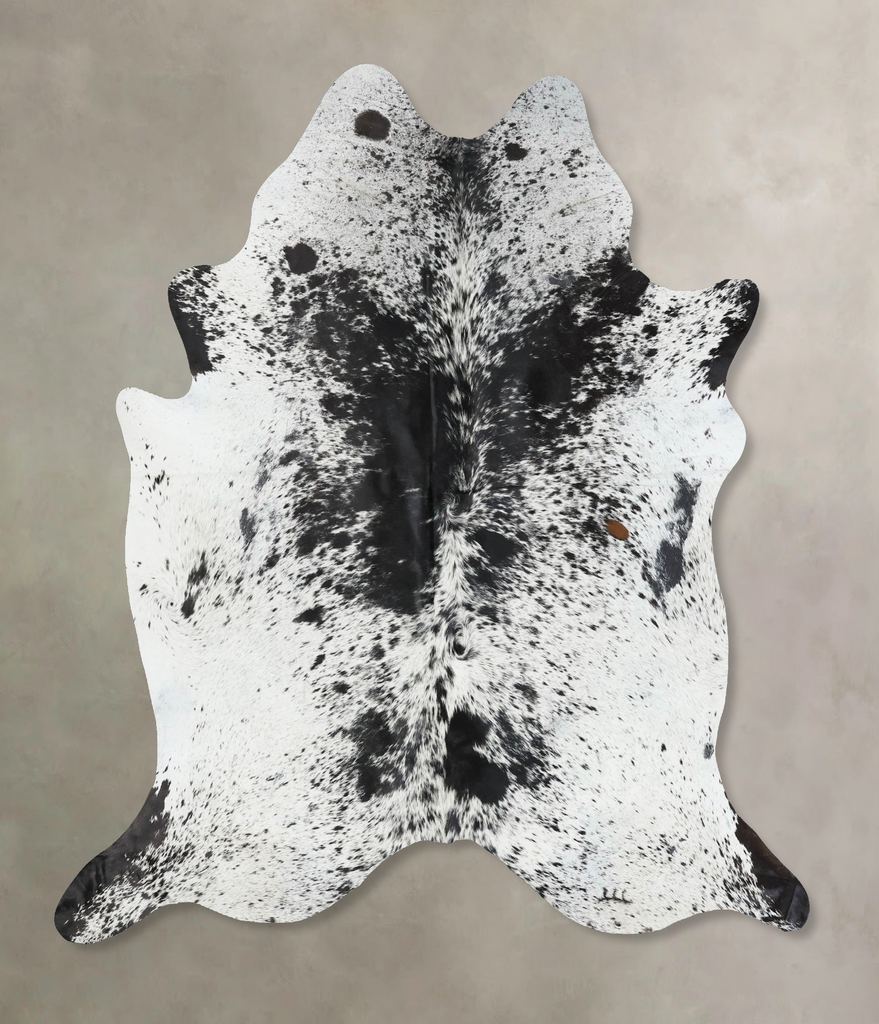 Salt and Pepper Black X-Large Brazilian Cowhide Rug 7'3"H x 6'8"W #B17043 by Hudson Hides