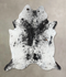 Salt and Pepper Black X-Large Brazilian Cowhide Rug 7'3