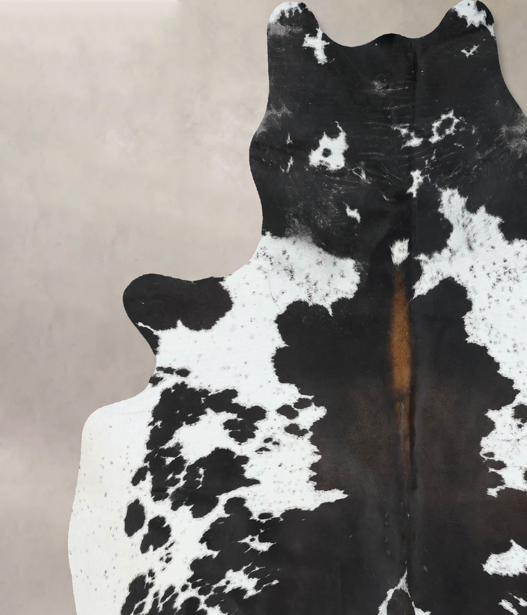 Chocolate and White X-Large Brazilian Cowhide Rug 7'6"H x 6'2"W #B1704