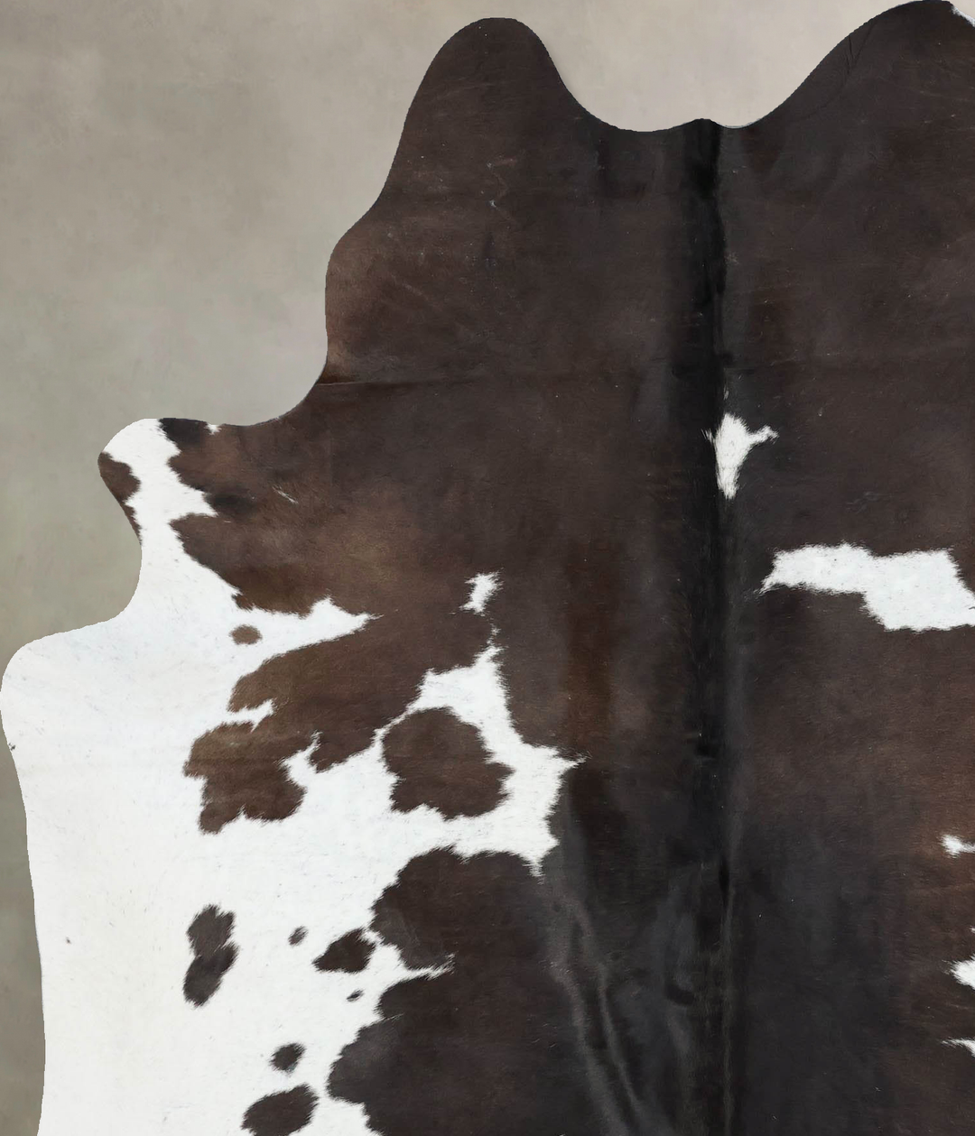 Chocolate and White X-Large Brazilian Cowhide Rug 7'5"H x 5'11"W #B170