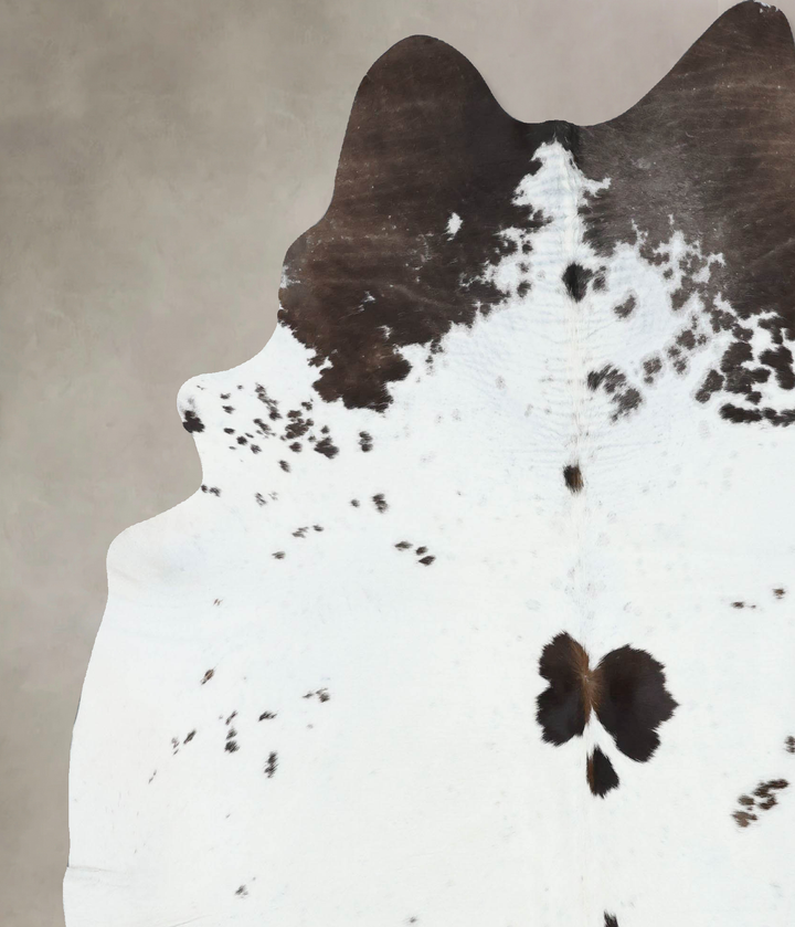 Chocolate and White XX-Large Brazilian Cowhide Rug 8'1"H x 6'7"W #B17058 by Hudson Hides