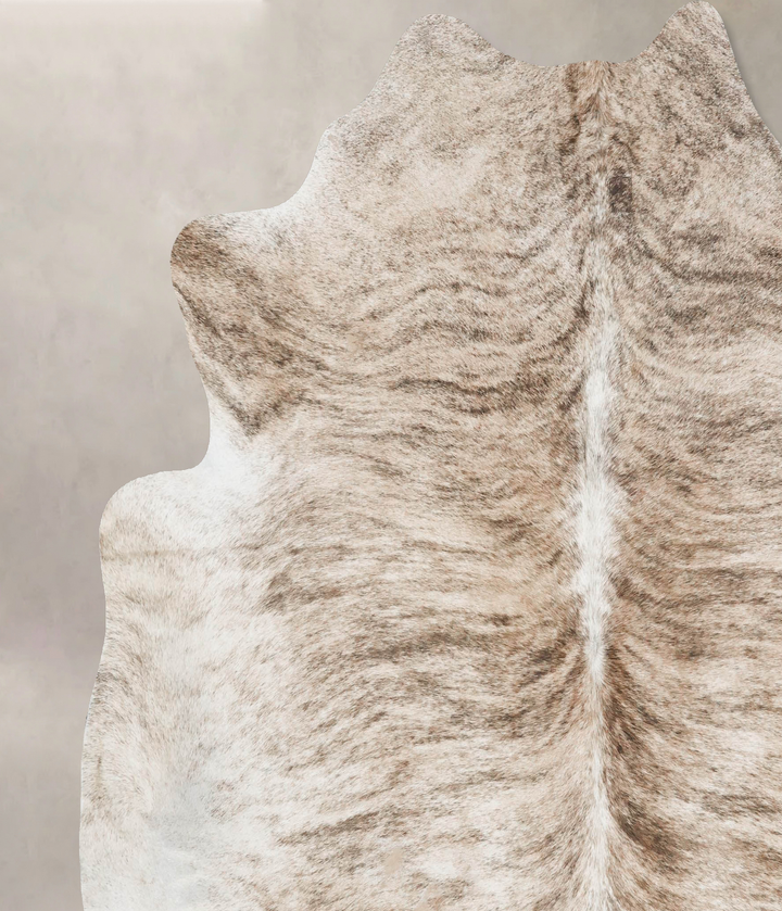 Light Brindle X-Large Brazilian Cowhide Rug 7'2"H x 6'11"W #B17063 by Hudson Hides