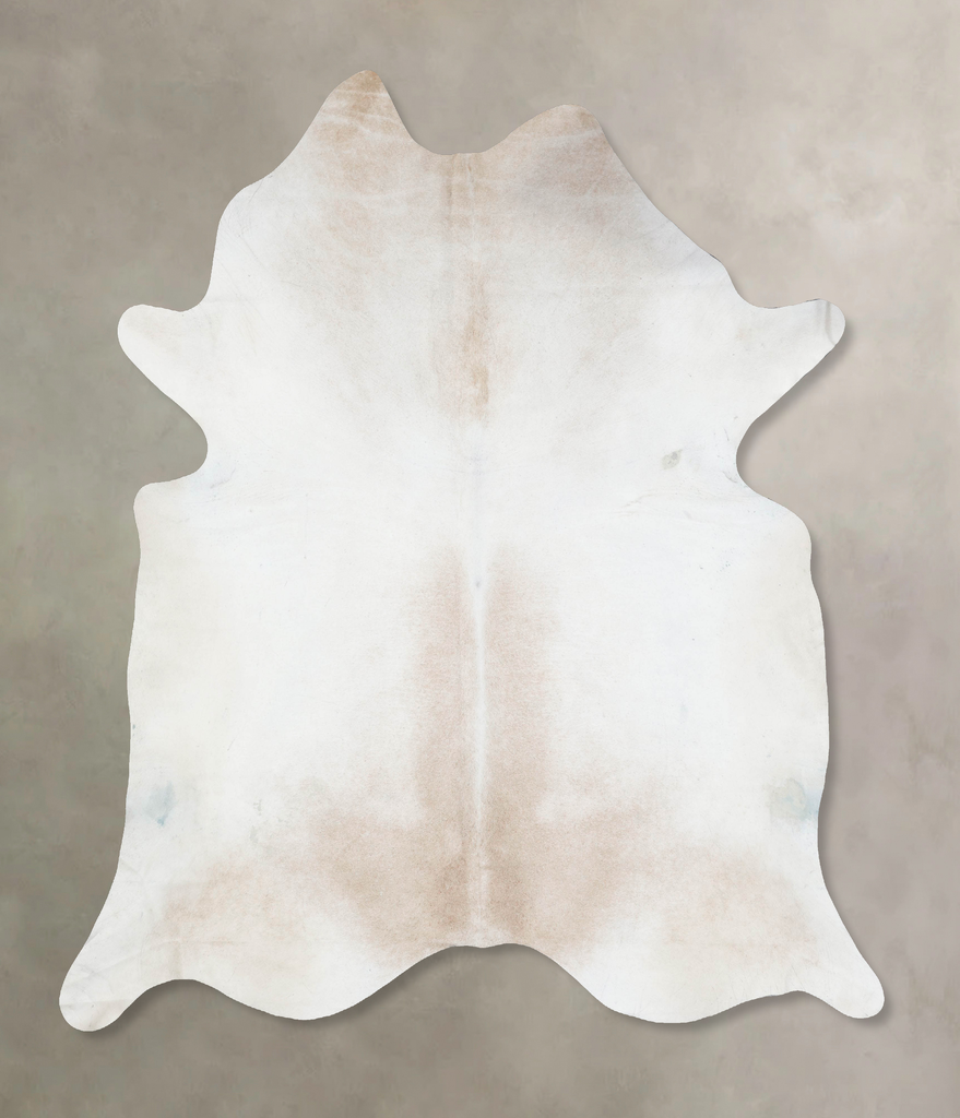 Ivory with Beige XX-Large Brazilian Cowhide Rug 9'0"H x 7'8"W #B17064 by Hudson Hides