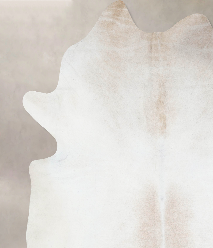 Ivory with Beige XX-Large Brazilian Cowhide Rug 9'0"H x 7'8"W #B17064 by Hudson Hides