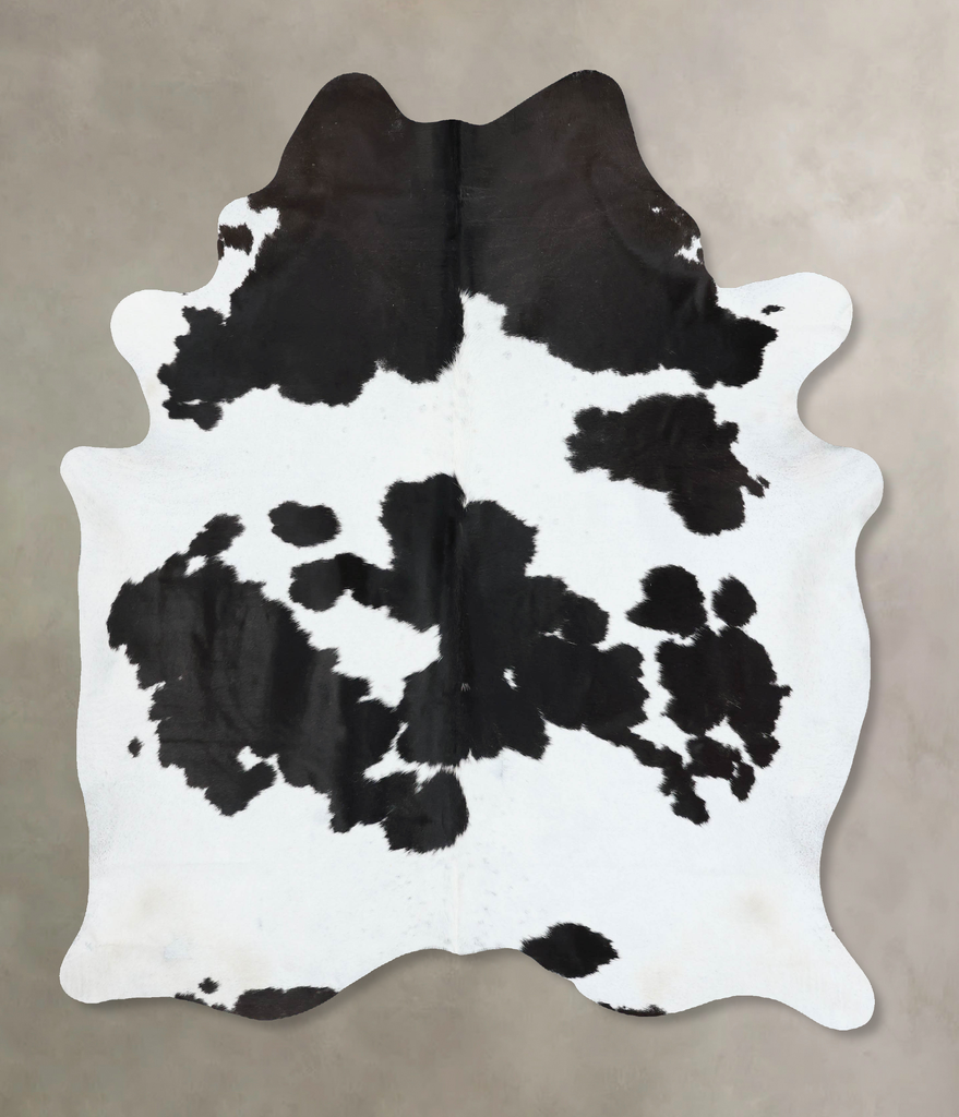 Black and White X-Large Brazilian Cowhide Rug 7'8"H x 6'6"W #B17065 by Hudson Hides