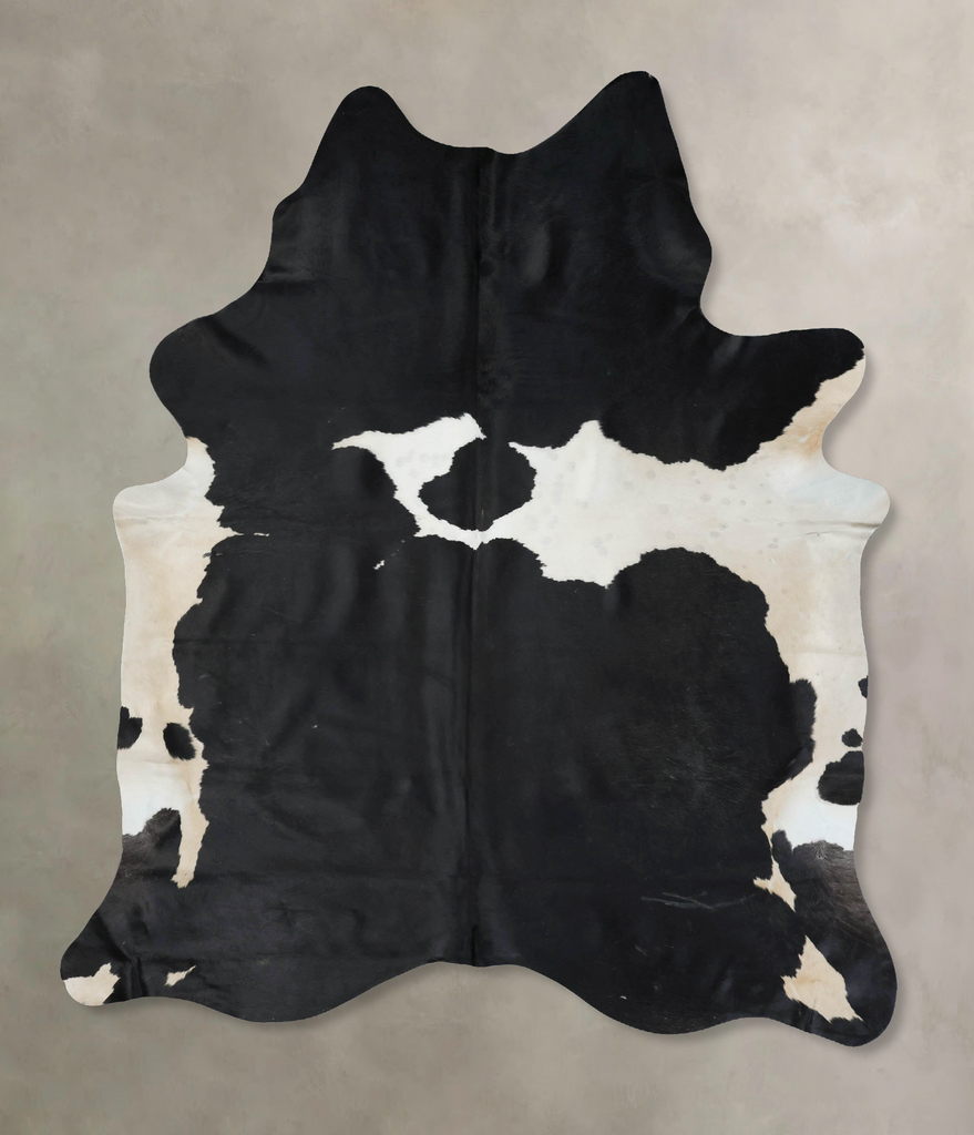 Black and White XX-Large Brazilian Cowhide Rug 8'7"H x 6'9"W #B17073 by Hudson Hides