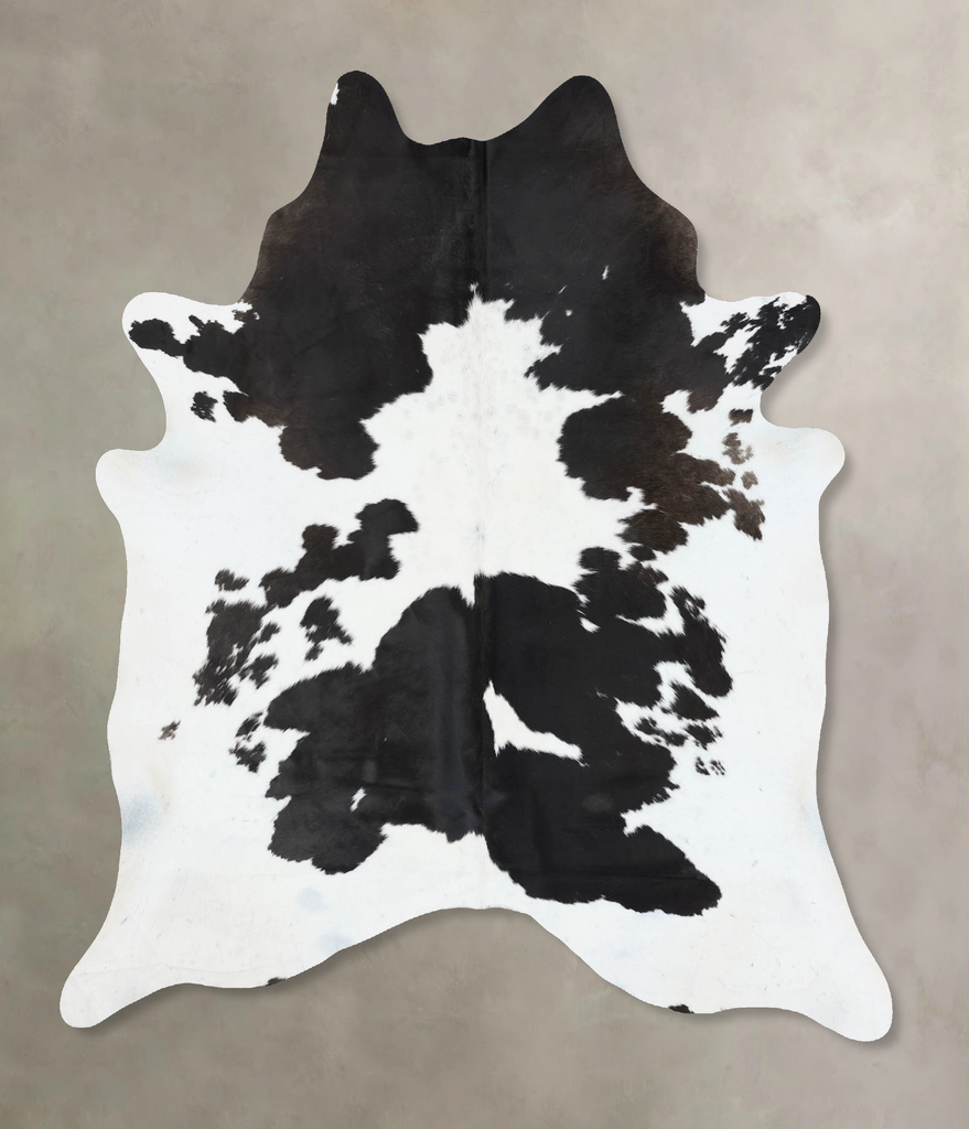 Black and White X-Large Brazilian Cowhide Rug 7'8"H x 6'4"W #B17074 by Hudson Hides