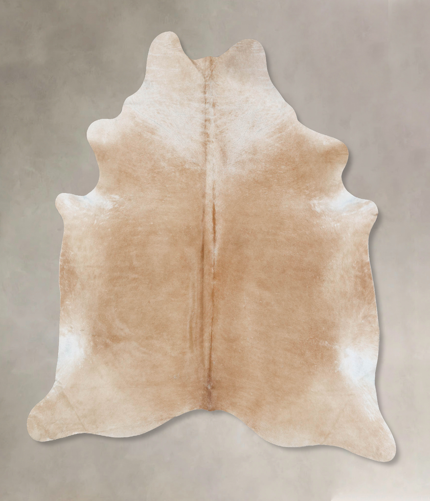 Beige XX-Large Brazilian Cowhide Rug 8'7"H x 7'6"W #B17075 by Hudson Hides