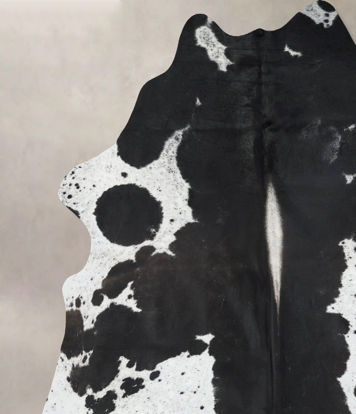 Black and White XX-Large Brazilian Cowhide Rug 8'1"H x 7'2"W #B17077 by Hudson Hides