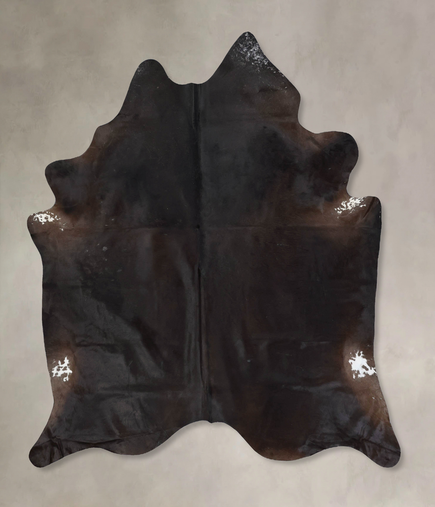 Solid Black XX-Large Brazilian Cowhide Rug 7'8"H x 6'7"W #B17081 by Hudson Hides
