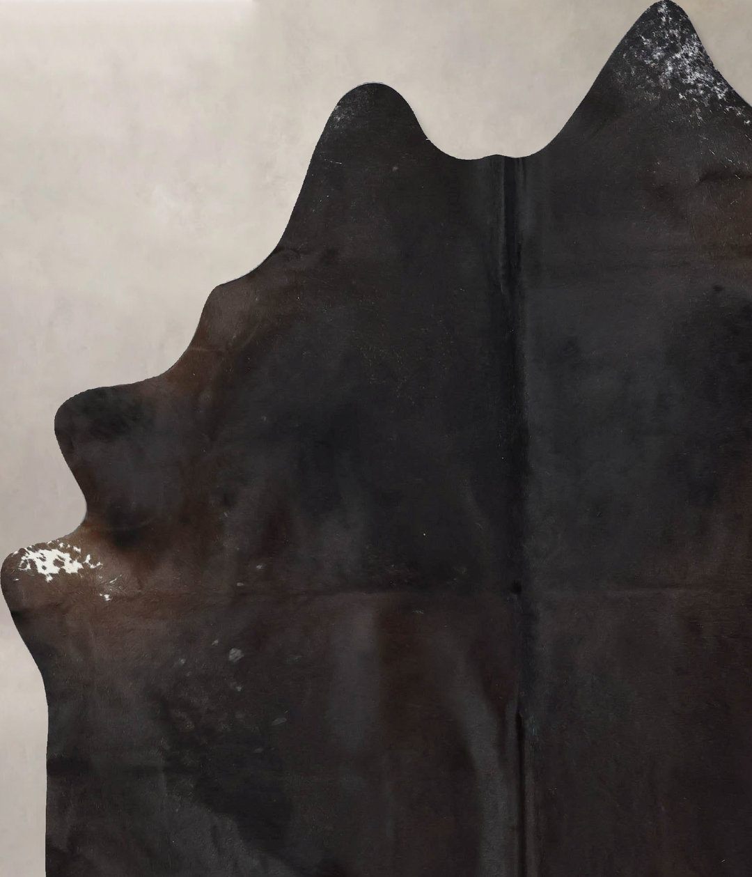 Solid Black XX-Large Brazilian Cowhide Rug 7'8"H x 6'7"W #B17081 by Hu