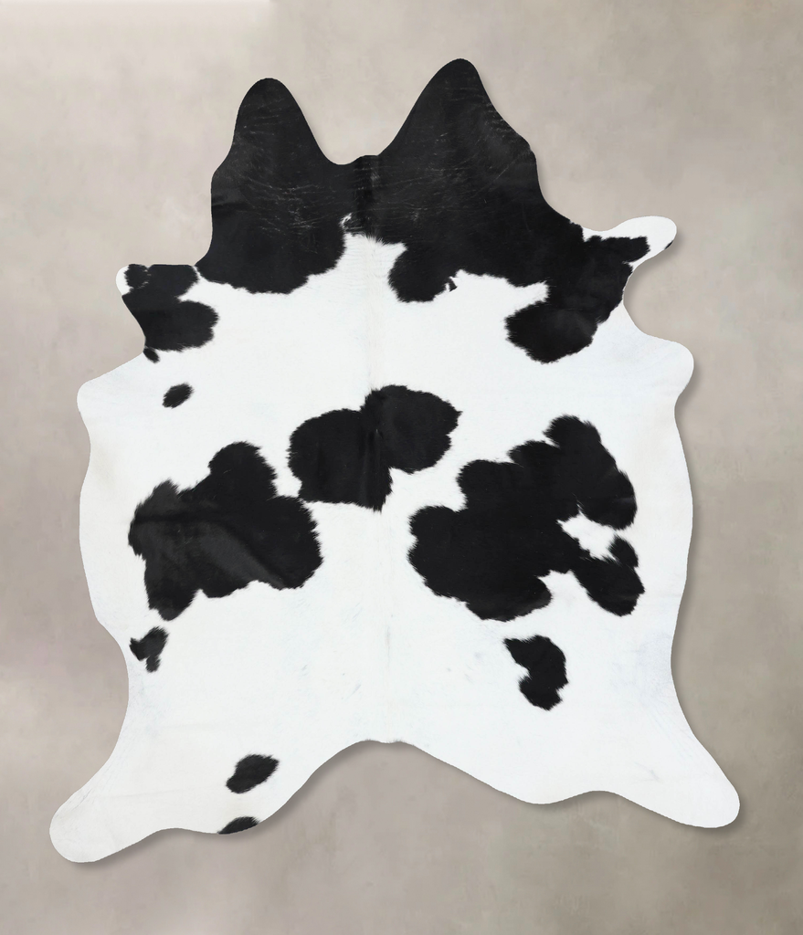 Black and White XX-Large Brazilian Cowhide Rug 7'9"H x 6'10"W #B17085 by Hudson Hides