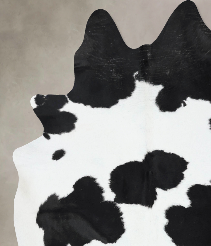 Black and White XX-Large Brazilian Cowhide Rug 7'9"H x 6'10"W #B17085 by Hudson Hides