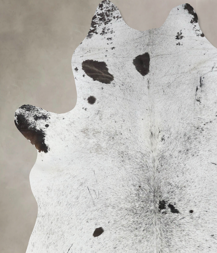 Salt and Pepper Black X-Large Brazilian Cowhide Rug 7'2"H x 6'6"W #B17089 by Hudson Hides
