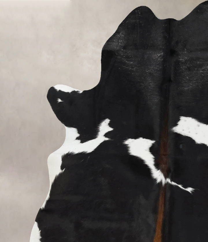 Black and White Large Brazilian Cowhide Rug 6'9"H x 5'2"W #B17093 by Hudson Hides