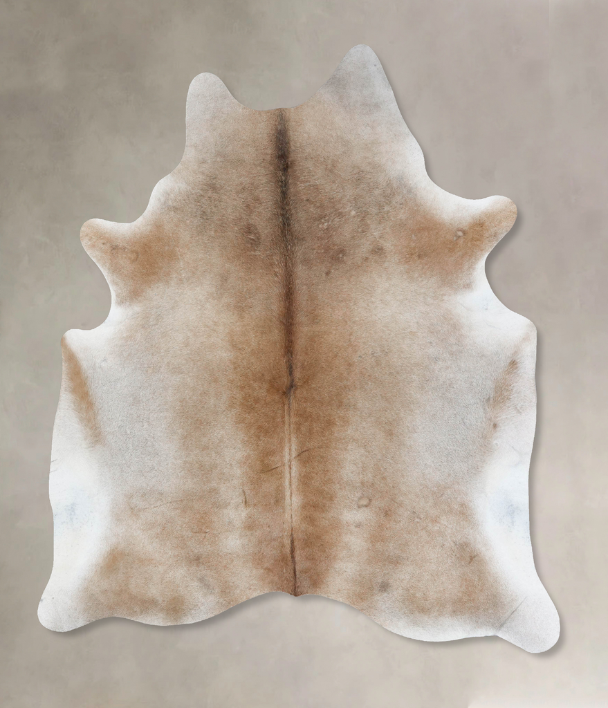 Grey with Beige X-Large Brazilian Cowhide Rug 8'0"H x 6'3"W #B17098 by Hudson Hides