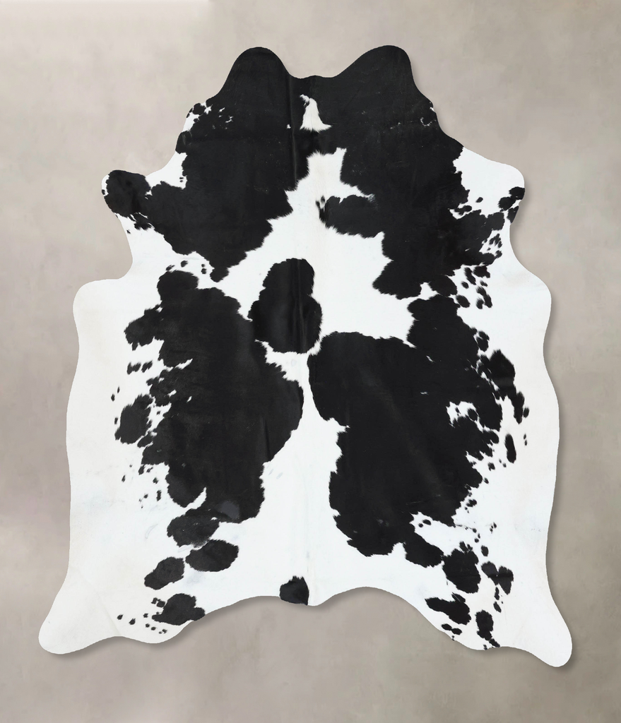 Black and White X-Large Brazilian Cowhide Rug 6'11"H x 6'2"W #B17099 by Hudson Hides