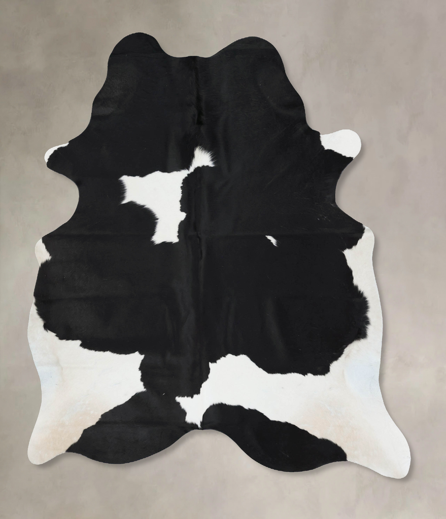 Black and White X-Large Brazilian Cowhide Rug 7'1"H x 5'9"W #B17100 by Hudson Hides