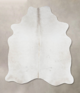 Ivory with Beige X-Large Brazilian Cowhide Rug 7'1"H x 5'8"W #B17101 by Hudson Hides