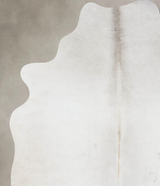 Ivory with Beige X-Large Brazilian Cowhide Rug 7'1"H x 5'8"W #B17101 by Hudson Hides