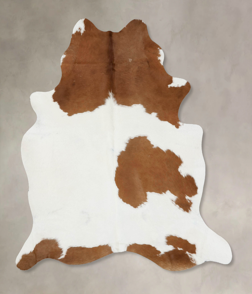Brown and White X-Large Brazilian Cowhide Rug 7'6"H x 5'11"W #B17106 by Hudson Hides