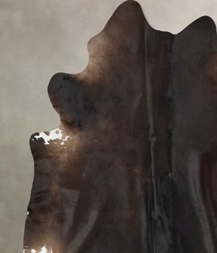 Chocolate XX-Large Brazilian Cowhide Rug 8'0"H x 7'1"W #B17116 by Hudson Hides