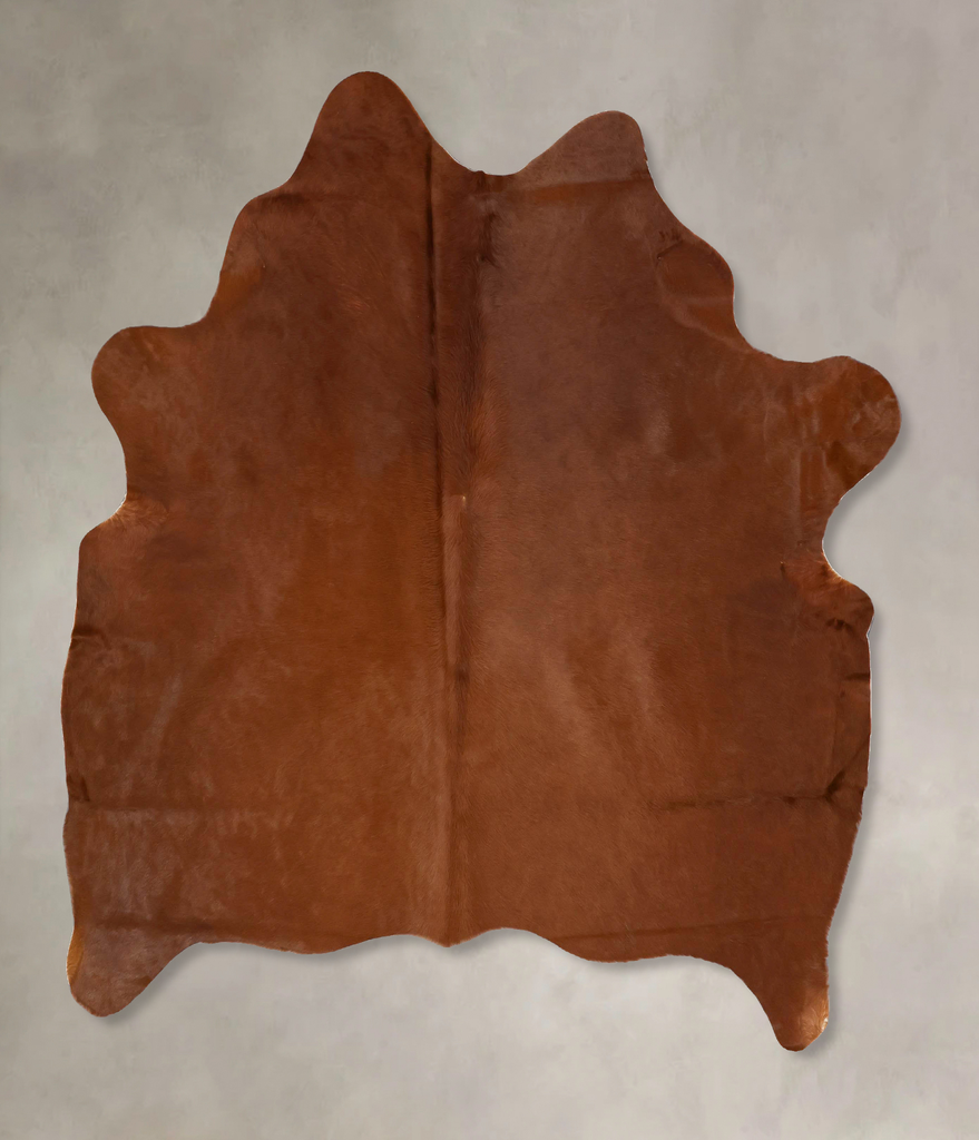 Solid Brown X-Large Brazilian Cowhide Rug 6'9"H x 6'3"W #B17124 by Hudson Hides