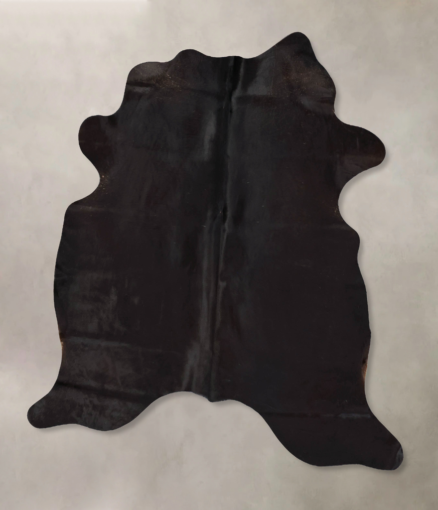 Solid Black X-Large Brazilian Cowhide Rug 7'2"H x 6'1"W #B17125 by Hudson Hides