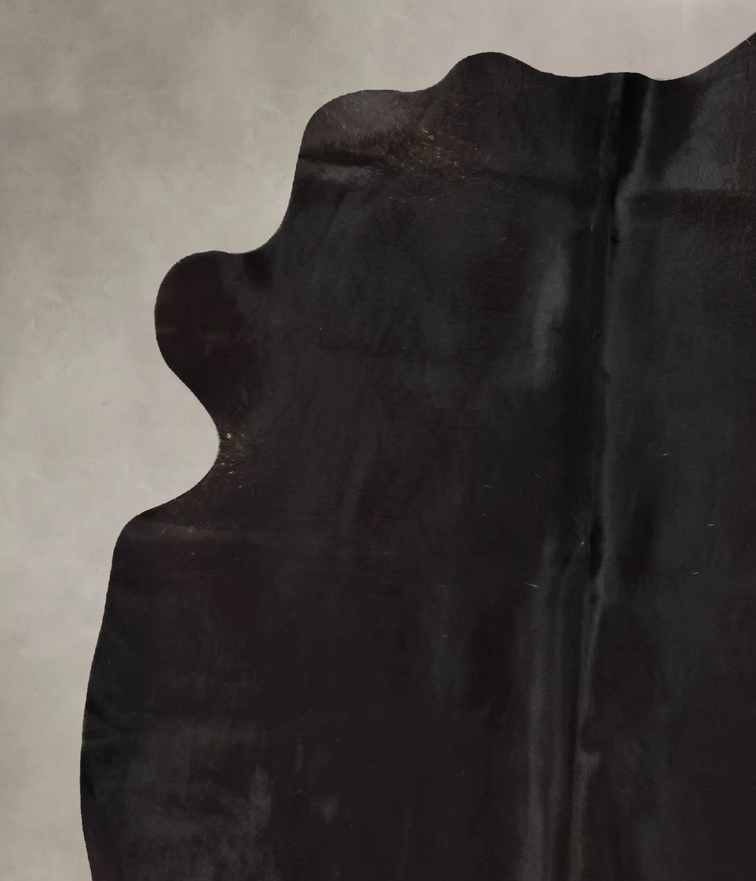 Solid Black X-Large Brazilian Cowhide Rug 7'2"H x 6'1"W #B17125 by Hud
