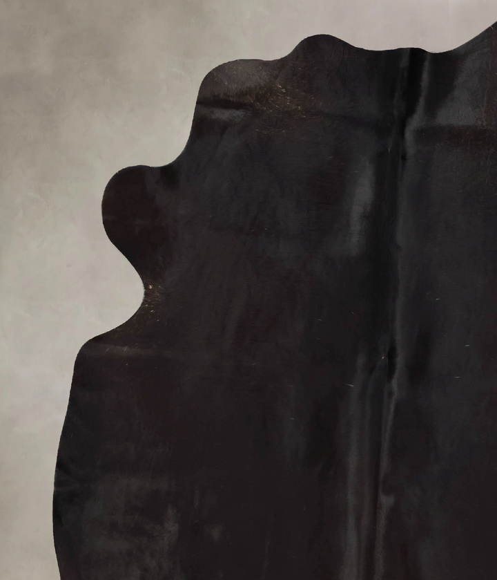Solid Black X-Large Brazilian Cowhide Rug 7'2"H x 6'1"W #B17125 by Hudson Hides