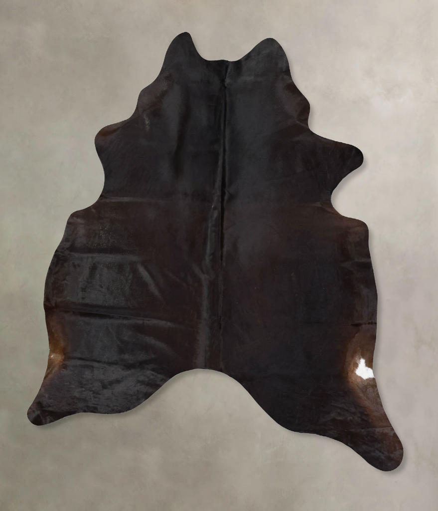 Solid Black X-Large Brazilian Cowhide Rug 7'8"H x 6'2"W #B17126 by Hudson Hides