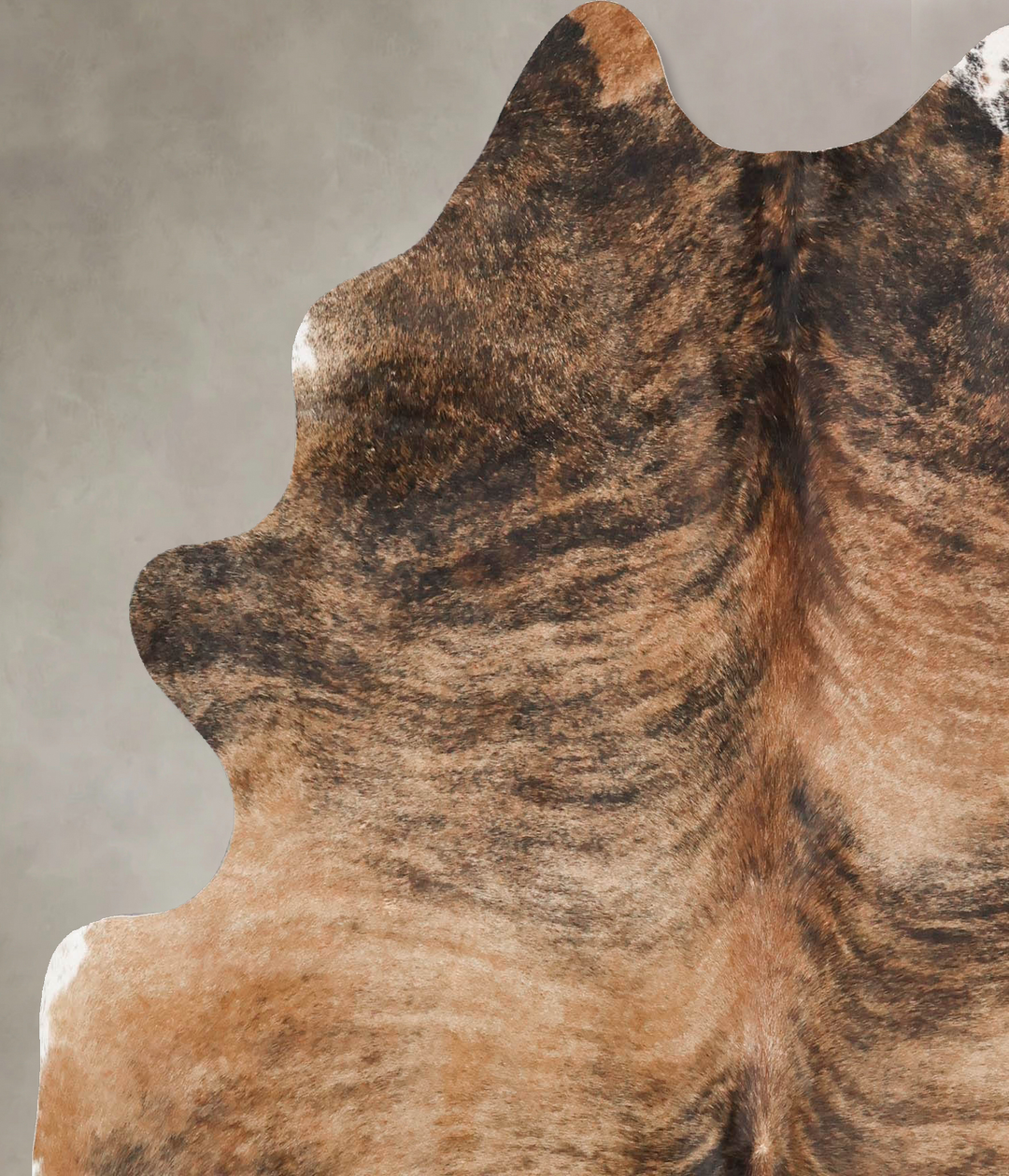 Light Brindle Large Brazilian Cowhide Rug 6'4"H x 5'10"W #B17129 by Hu