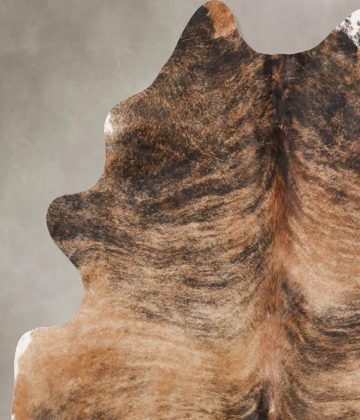 Light Brindle Large Brazilian Cowhide Rug 6'4"H x 5'10"W #B17129 by Hudson Hides