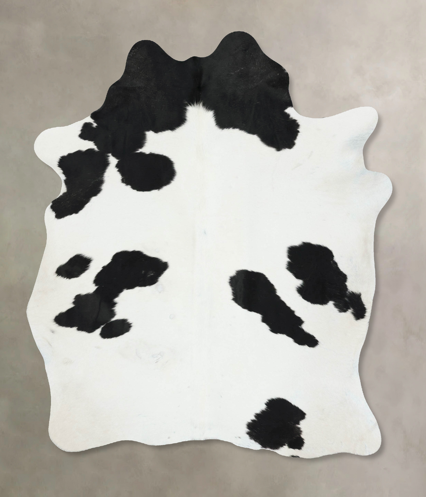 Black and White Large Brazilian Cowhide Rug 6'11"H x 5'7"W #B17136 by Hudson Hides