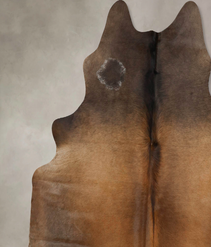 Chocolate X-Large Brazilian Cowhide Rug 7'2"H x 6'6"W #B17141 by Hudson Hides