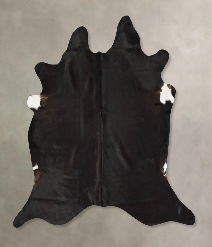 Solid Black X-Large Brazilian Cowhide Rug 7'1"H x 6'10"W #B17143 by Hudson Hides