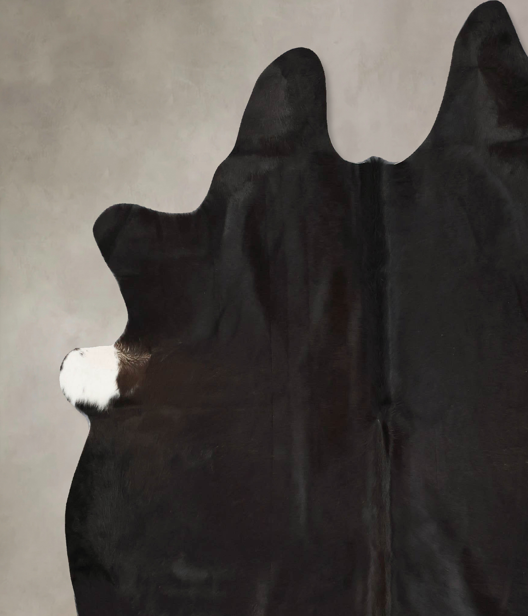 Solid Black X-Large Brazilian Cowhide Rug 7'1"H x 6'10"W #B17143 by Hu