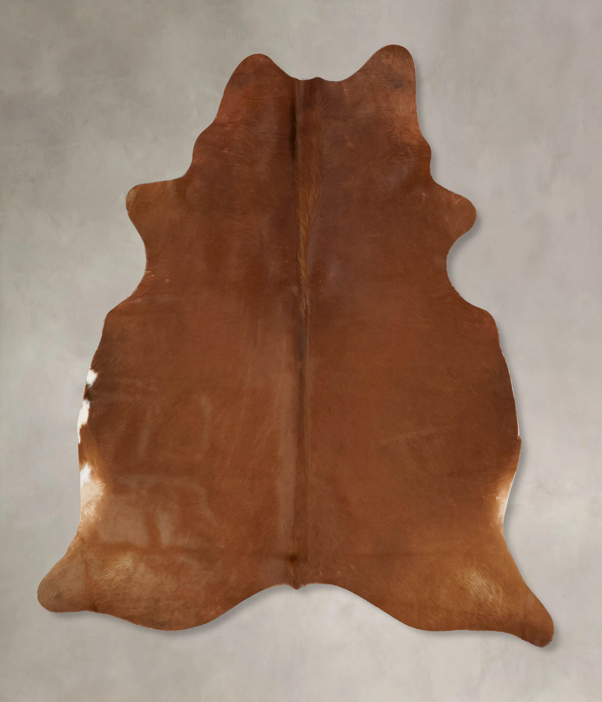 Solid Brown X-Large Brazilian Cowhide Rug 7'1"H x 5'11"W #B17146 by Hudson Hides