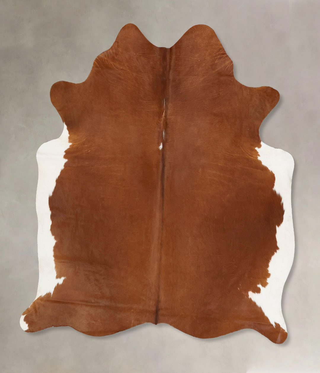 Brown and White Regular Large Brazilian Cowhide Rug 6'4"H x 5'11"W #B1