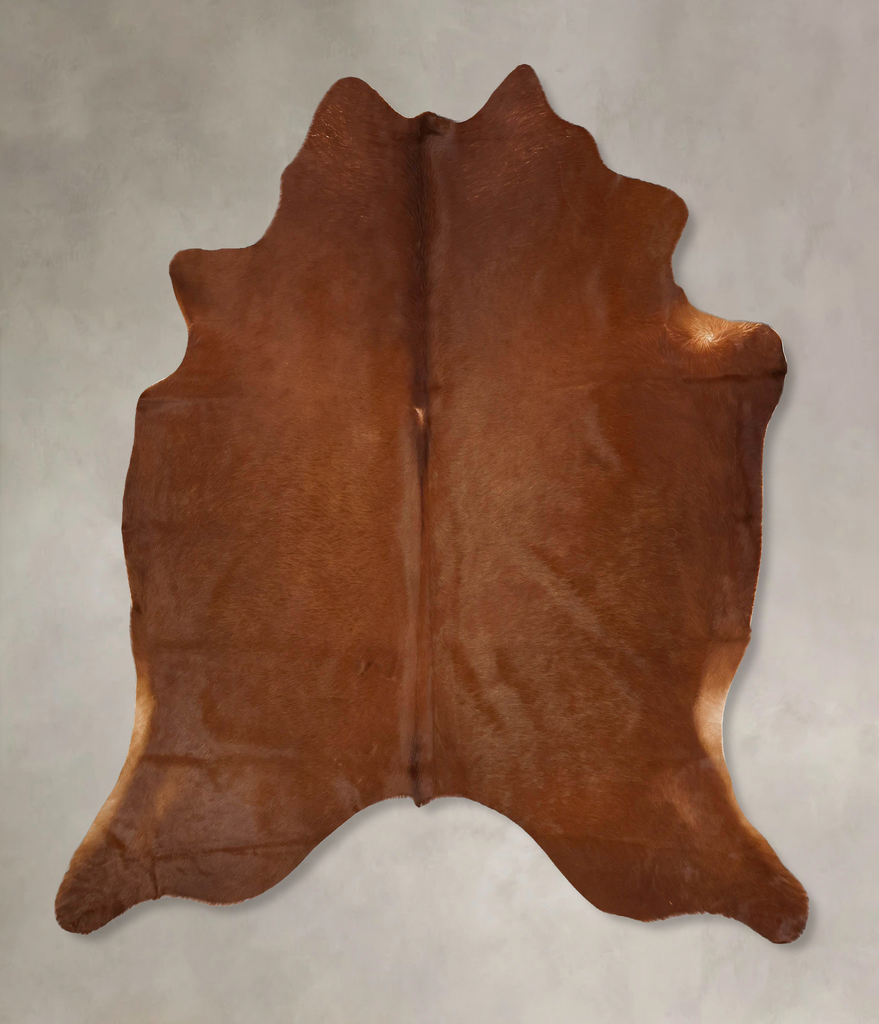 Solid Brown X-Large Brazilian Cowhide Rug 6'8"H x 6'6"W #B17149 by Hudson Hides
