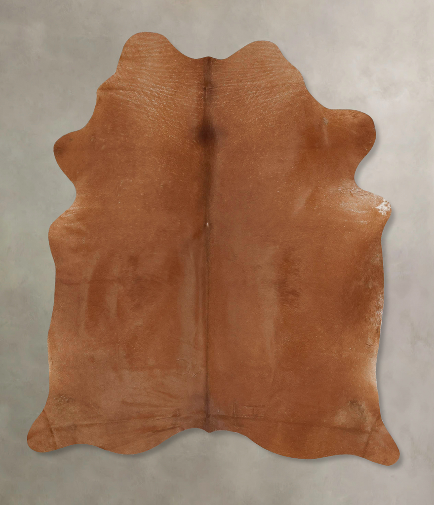 Solid Brown X-Large Brazilian Cowhide Rug 7'1"H x 5'8"W #B17152 by Hudson Hides