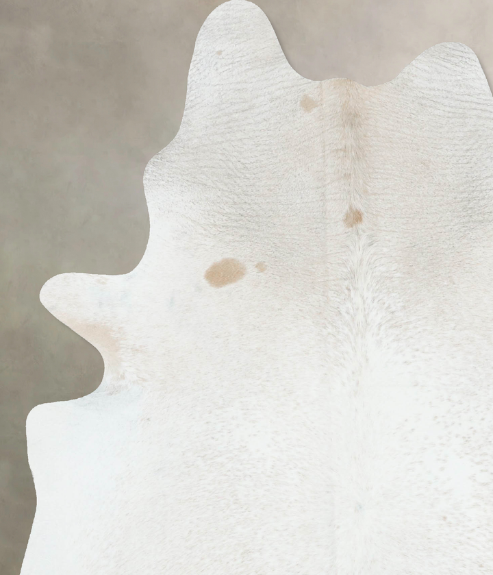 Ivory with Beige X-Large Brazilian Cowhide Rug 7'7"H x 5'9"W #B17154 by Hudson Hides