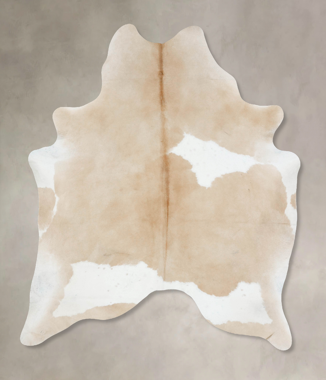 Beige and White X-Large Brazilian Cowhide Rug 7'8"H x 6'2"W #B17157 by