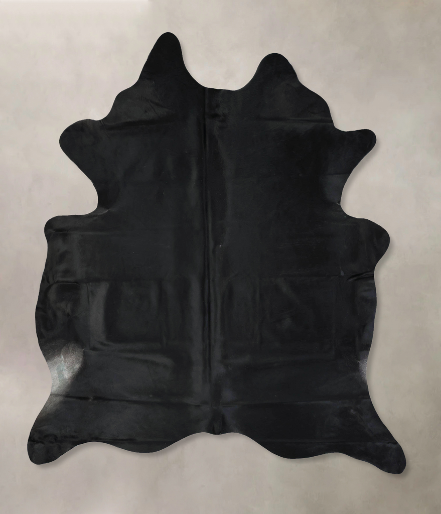Solid Black XX-Large Brazilian Cowhide Rug 8'0"H x 6'10"W #B17160 by Hudson Hides