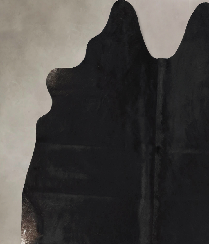 Solid Black X-Large Brazilian Cowhide Rug 6'11"H x 6'9"W #B17172 by Hudson Hides