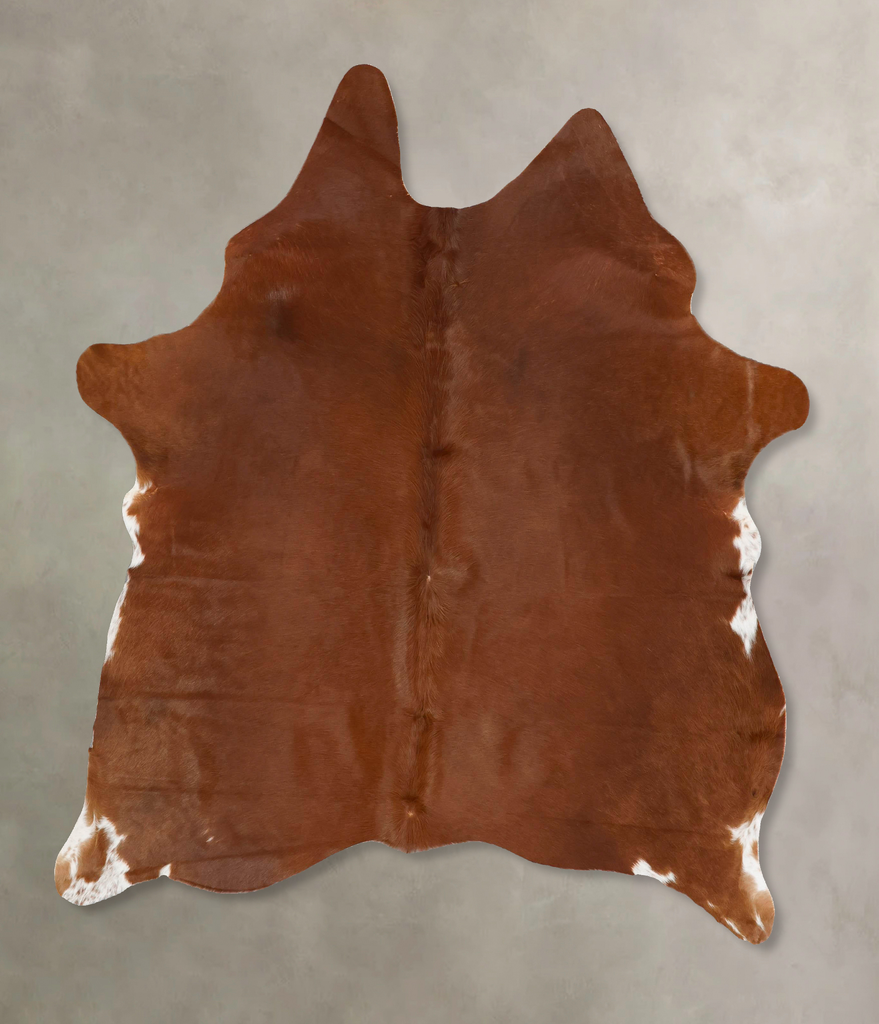 Solid Brown X-Large Brazilian Cowhide Rug 6'8"H x 6'2"W #B17173 by Hudson Hides