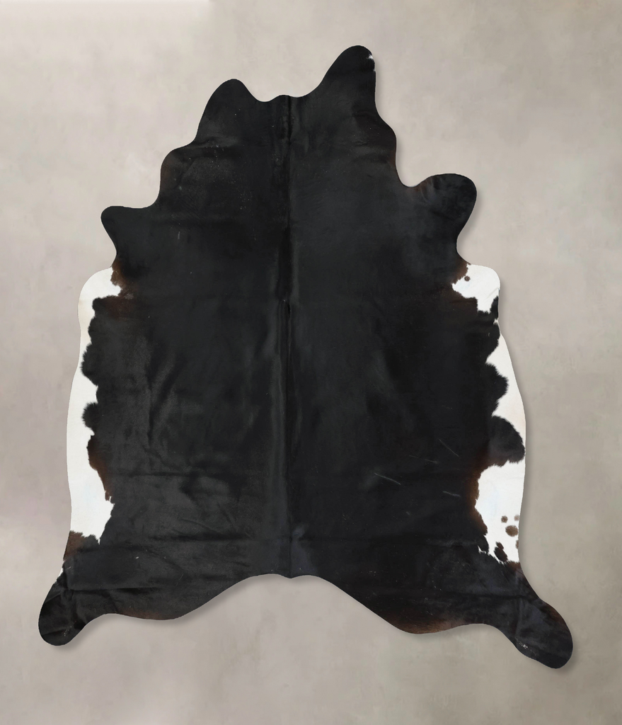 Solid Black XX-Large Brazilian Cowhide Rug 8'3"H x 7'2"W #B17178 by Hudson Hides