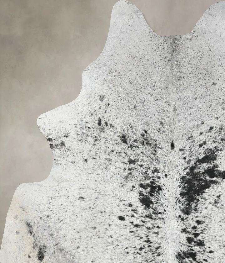 Salt and Pepper Black X-Large Brazilian Cowhide Rug 7'7"H x 6'2"W #B17179 by Hudson Hides