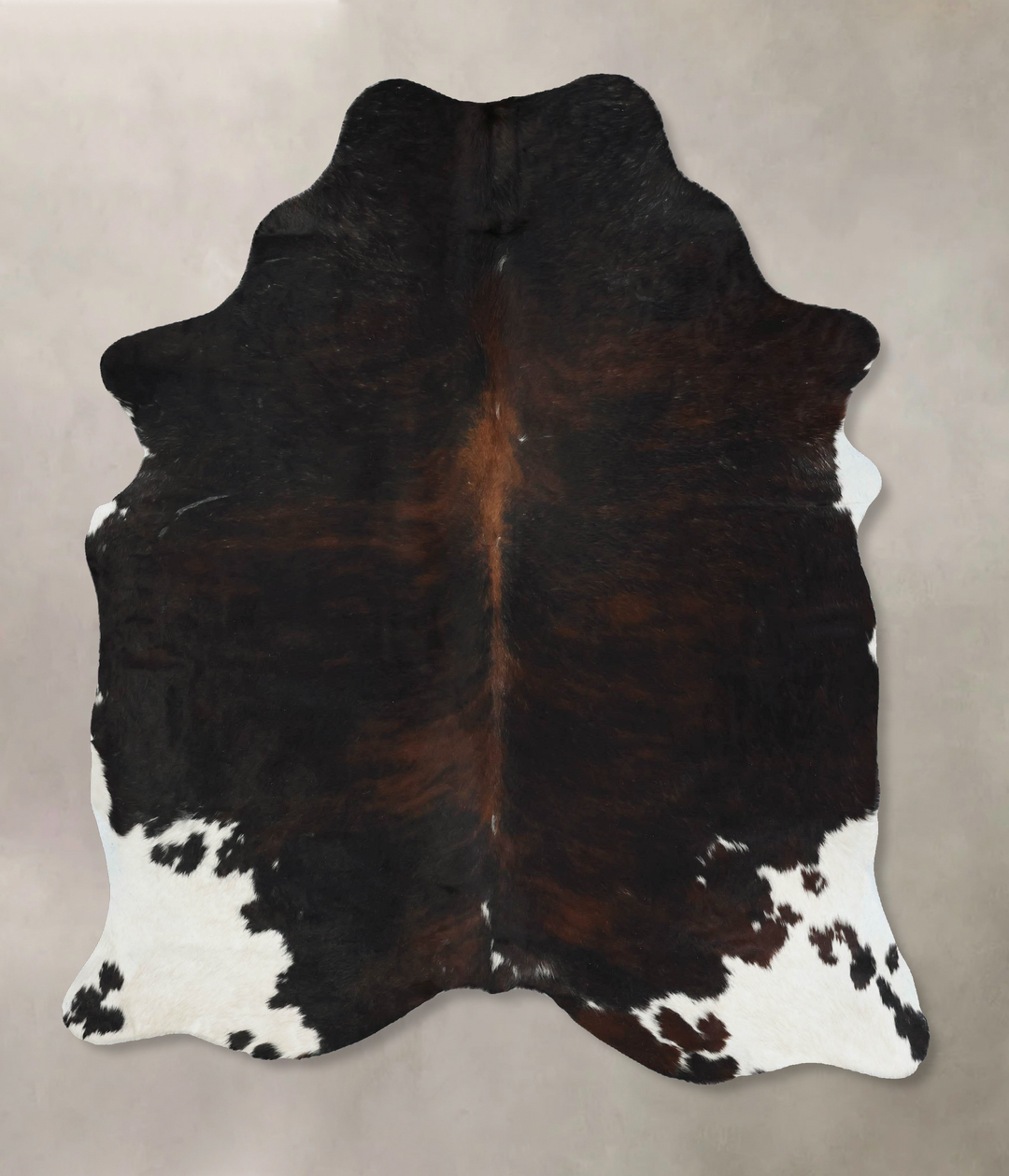 Tricolor X-Large Brazilian Cowhide Rug 7'1"H x 5'8"W #B17183 by Hudson